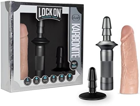 Blush Lock On Karbonite - World'S 1St Combat Ready Tactical Sex Kit - Aircraft Aluminum Handle For Extreme Hardcore Couples Play - 7.75" Soft Realistic 2" Thick Dildo - Suction Cup For Hands Free Play