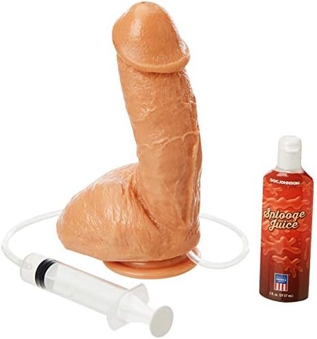 Doc Johnson The Amazing Squirting Realistic Cock With 1 Oz. Bottle Of Splooge Juice - Vanilla