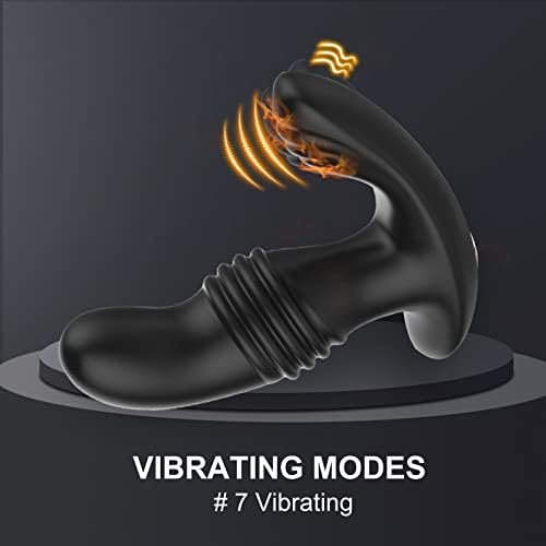 Thrusting Anal Plug Vibrator For Men Women - Wireless Remote 7 Vibrating 3 Thrusting Adult Sex Toy Pleasure Devices Anales Plugs Butt Prostate Massager For Man Women Couple Black - Image 3