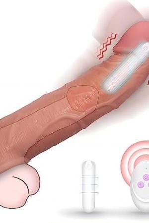 Vibrating Penis Sleeve With 10 Vibration Modes, Smam Male Sex Toy Silicone Penis Extender, Reusable Penis Enlargement Penis Enlarger Thicker, 8 Inch Dildo Penis Pump Vibrator Sex Toys For Men & Couple