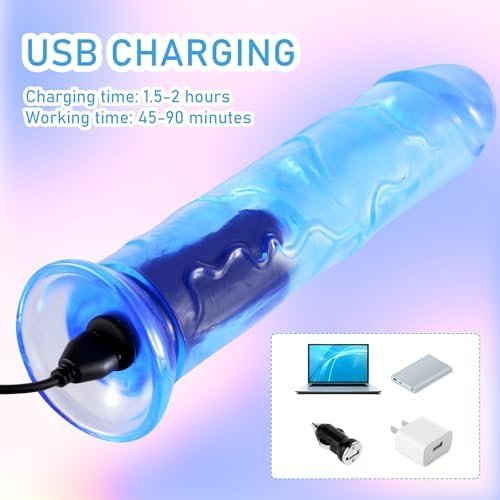 Realistic Dildo Vibrator, 7 Inch Small G Spot Vibrating Dildos With Suction Cup For Women,Men,Blue - Image 3