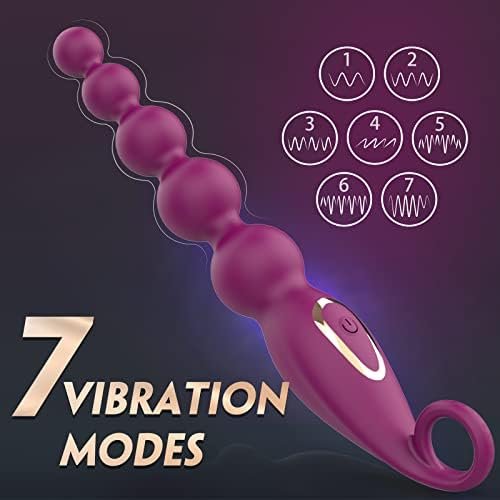 Adults Vibrating Anal Beads Butt Plug, Graduated Design Silicone Anal Vibrator With 7 Vibration Modes For Adult Men - Image 2