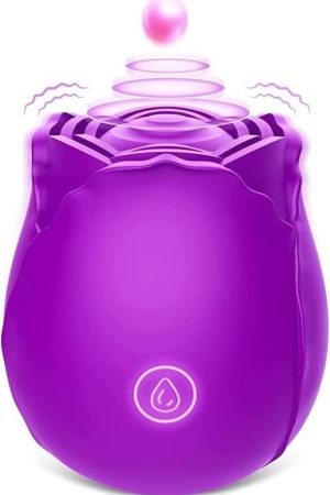 Rose Sex Toy For Women -Rose Sex Toy With Tongue Sucking Vibrator For Women G Spot Nipple Stimulation, Rechargeable Vibrating Machine Clitoral Vibrator Sex Toys For Women Pleasure 1M11
