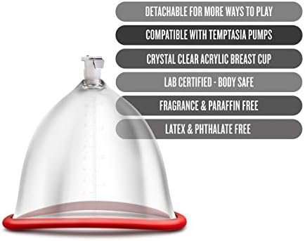 Blush Temptasia Nipple Pumping Cylinders - Set Of 2-0.75 Inch Wide - Nterchange Compatible Replacement Upgrade For All Temptasia Nipple Pumps Sex Sexual Enhancing Toy For Women - Clear - Image 2