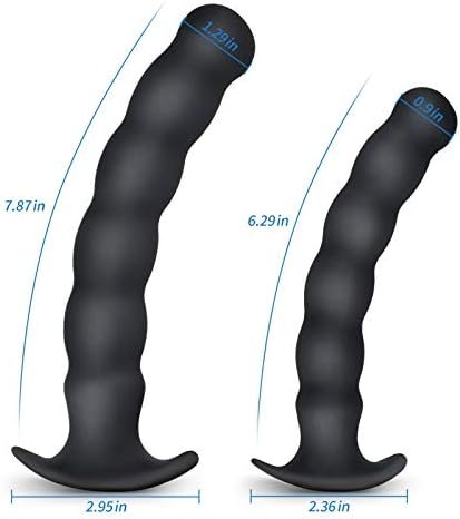 Anal Plug Trainer Kit, Pack Of 2 Silicone Butt Plug Training Set Thread Anal Beads With Narrow Flared Base Adult Sex Toy For Men Women - Image 3