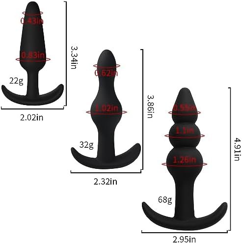 Anal Bead Plugs Kit 3 Pack, Silicone Butt Plug Training Set From Beginner To Advanced Player For Comfortable Long-Term Wear, Anal Sex Toys For Men Women, Prostate Massage Anus Ball Dilator For Couple - Image 3