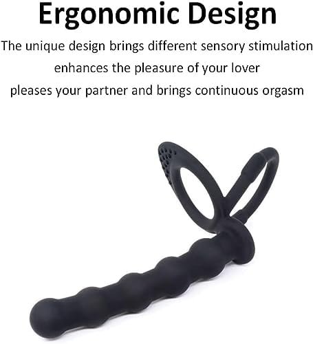 Erun Strap On Penis Butt Plug Silicone Anal Beads With Cock Ring Adult Massager Double Penetration Dildo Delay Anus Plug Massager Anal Sex Toys For Male Man Women Couples - Image 3