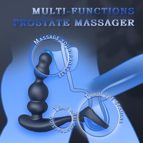 Rotating Vibrating Anal Prostate Vibrator - 4 In 1 Remote Control Anal Beads Butt Plug Dildo With Double Penis Rings & 3 Rotation 10 Vibration Modes, Silicone P-Spot Massager Adult Sex Toys For Men - Image 3