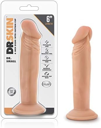 Blush Dr. Skin Realistic Dildo - 6.5 Inch Length And 1.5 Inches Width - Strong Suction Cup For Hands Free Play And Harness Strap On Compatible - Soft Real Feel - Sex Toy For Men Women Couples