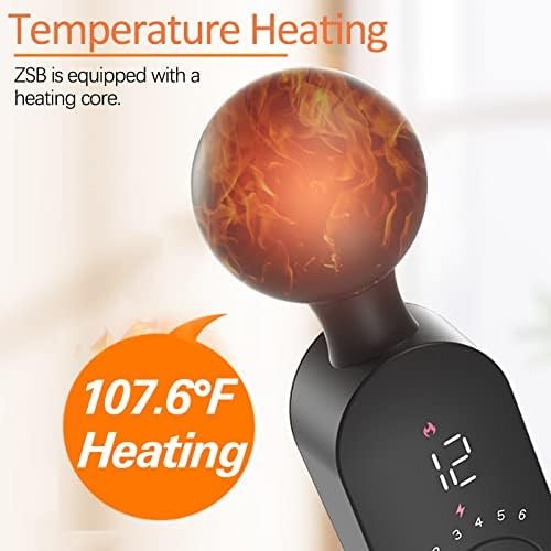 Heatable Handheld Vibrator - Powerful Personal Wand Massager - 42°C(107.6°F) Constant Temperature - Magnetic Suction Charging - 6 Patterns & 12 Speeds Digital Display - Image 2