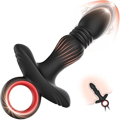 Anal Sex Toy Prostate Massager - Adult Toys Butt Plug Vibrator For Men With Vibrating Cock Penis Ring, Male Butt Plug Dildo Vibrators With 7 Vibration Mode, Man Massagers For Mens Women Couples Games