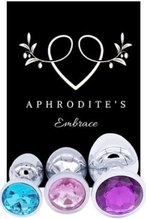 Aphrodite'S Embrace 3 Pc Butt Plugs Set- Stainless Steel Metal Jewel Anal Sex Toys
