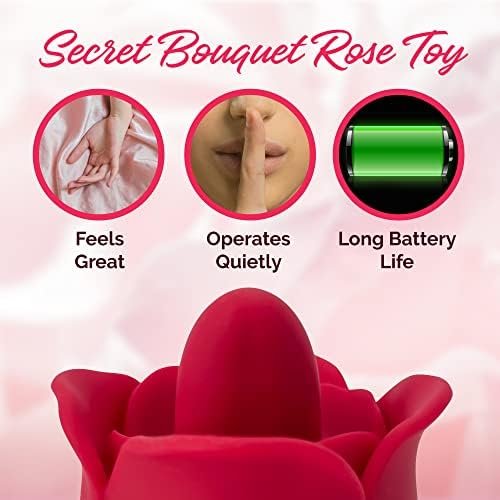 Secret Bouquet Rose Toy Vibrator For Women (9 Powerful Vibration & 9 Licking Modes) Vibrating Tongue Clitoral Licking Toy/Waterproof Adult Sex Toys - Image 3
