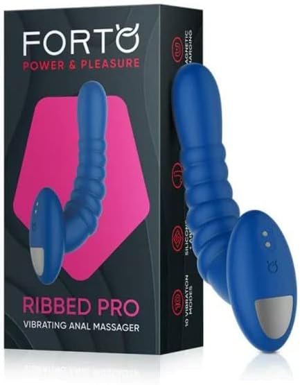 Forto Ribbed Pro Butt Plug Vibe. Super Powerful Vibrating Massager Designed To Stimulate The Prostate Or Other Pleasure Zones. The Ribbed Texture Adds To The Sensation And Guarantees Power & Pleasure.