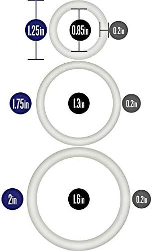 Performance Vs4 - Glow In The Dark Puria Silicone Penis Cock Ring - Stretchy And Tough Erection Enhancing C-Rings - Various Widths - Pack Of 3 Sizes Male Enhancement Rings - White - Image 2