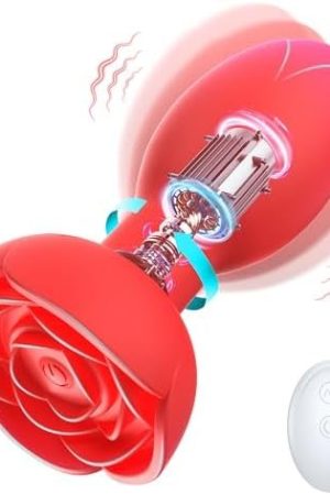 Rose Anal Plug Vibrator Adult Sex Toys, Vibrating Butt Plug With 10 Rotation Vibrating Modes, Adult Toy Anal Toys Clit G Spot Stimulation Prostate Massager Multiple Plays For Women Men Couples