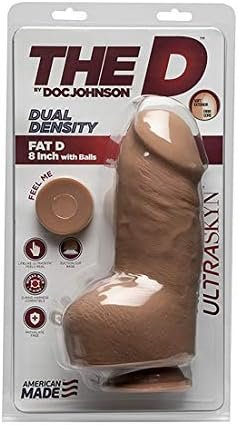 Doc Johnson The D - Fat D - 8 Inch With Balls - Ultraskyn - 8" Long And 2.75" Wide - Strong Suction Cup Base - O-Ring Harness Compatible Dildo, Caramel - Image 2
