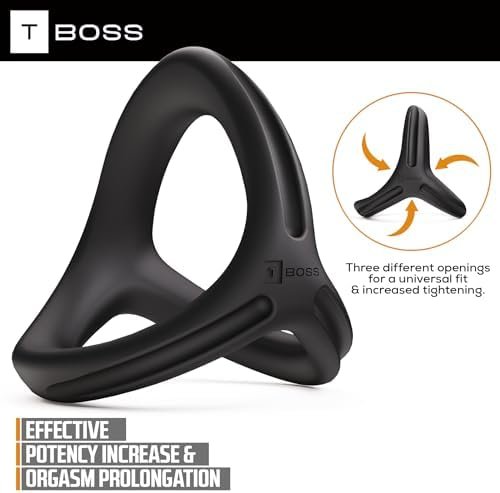 T-Boss 4 Different Size Cock Rings, Penis Rings - Premium Soft Silicone Cock Ring - Better Sex - Image 2
