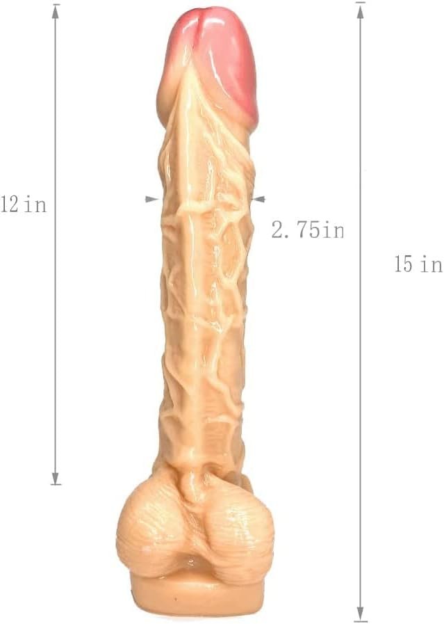 Dildo Sex Toy Anal Plugs 15"X2.75" Flesh - Image 3