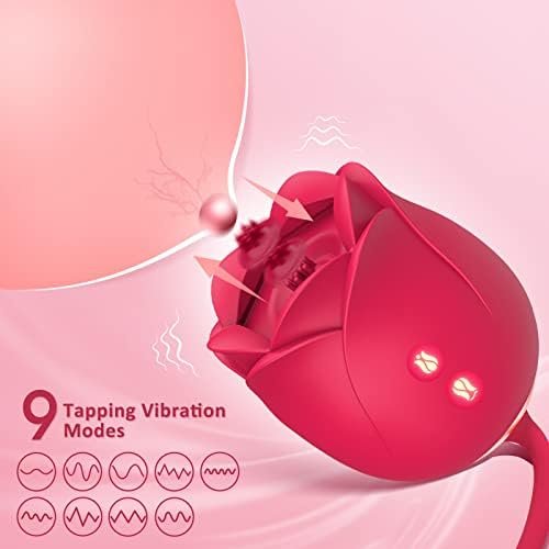 Rose Sex Toys For Women - 4In1 Sucking Rose Toy Sex Stimulator Vibrator Dildo With 9 Tapping & 9 Thrusting, Adult Toys For Nipple Clitoral G Spot Stimulation, Anal Butt Plug For Woman Couples Pleasure - Image 2