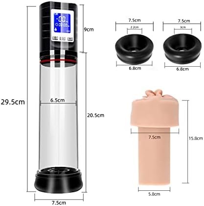 Electric Penis Vacuum Pump, 4 Suction Intensities, Enlargement For Erections Enlarge With Vagina Stroker Sleeve Rechargeable & Detachable Black - Image 2