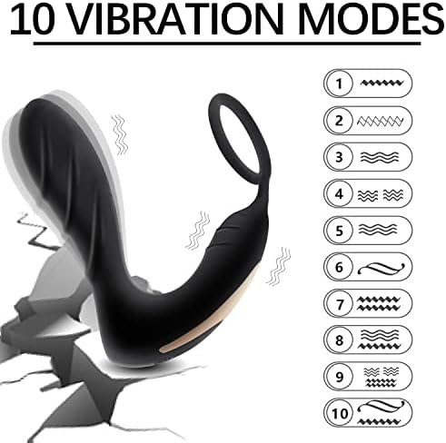Electric Shock Anal Vibrator Prostate Massager, Vibrating Butt Plug With 10 Vibration-Anal Plug Anal Sex Toy P Sport Massager For Men Anal Toy Male Sex Toys For Men Women And Couples Remote Control - Image 3