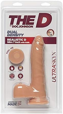 Doc Johnson The D - Realistic D - Slim 7" With Balls - Ultraskyn, Vanilla - Image 2
