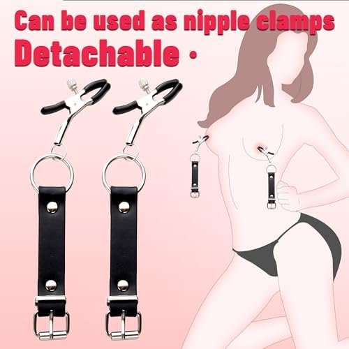 Nipple Clamps Labia Clamps Pussy Clamps With Adjustable Leather Straps Breast Clamps Labia Spreader Vagina Stimulator Sex Toy For Women - Image 2