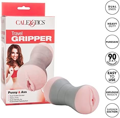 Calexotics Travel Sized Gripper Male Masturbator - Male Silicone Masturbation Sleeve - 6.5 Inch Adult Male Sex Toy - Pink - Image 3