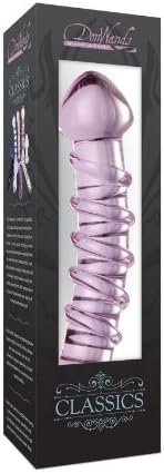 Don Wand Glass Pleasue Wand, Curved With Mush Tip, Purple Swirl