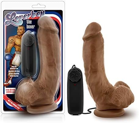 Blush Loverboy The Boxer - 9 Inch Long Vibrating Dildo Remote Control - 2" Thick Soft Realistic Shaft - Sturdy Suction Cup Base For Hands Free Play - Multi-Speed Vibrations - Fantasy Role Play Sex Toy