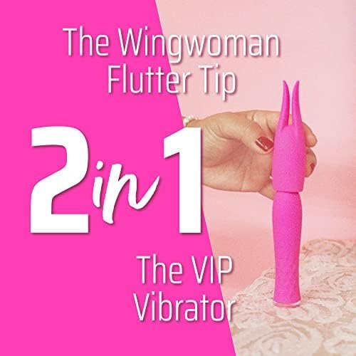 Queen V The Vip & The Wingwoman Slip On, Adult Sex Toy For Woman, 2 In 1: Multi-Speed Vibrator + Flutter Tip Slip On, Usb Rechargeable, Water Resistant, Soft Touch Silicone Personal Massager - Image 2