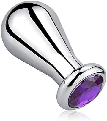 Stainless Steel Big Anal Plug Bulb Shape Jewelry Butt Plug Trainer Set Anal Massager Sex Toy For Men Women (L)
