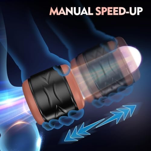 Adult Sex Toys Male Masturbators - Manual Speed-Up Open Ended Pocket Pussy For Men Sex Pleasure, Male Stroker Lifelike Pussies Penis Training Toy, Plump Soft Fleshy Masturbation Mens Sex Toys & Games - Image 2