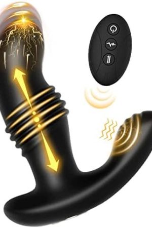 Thrusting Anal Plug Vibrator For Men Women - Wireless Remote 7 Vibrating 3 Thrusting Adult Sex Toy Pleasure Devices Anales Plugs Butt Prostate Massager For Man Women Couple Black