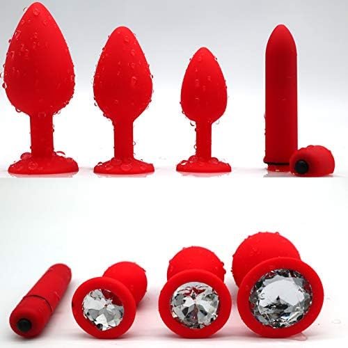 Vibrating Anal Plug, 4Pcs/Set Anal Sex Toys Soft Silicone Massager Pleasure Trainer Kit For Beginners - Image 2