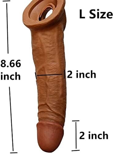 New Big Soft Realistic Sleeve Extender Sheath For Men Male Enhancement Extension Sleeve Massage 1583 (Brown-Zr) - Image 2