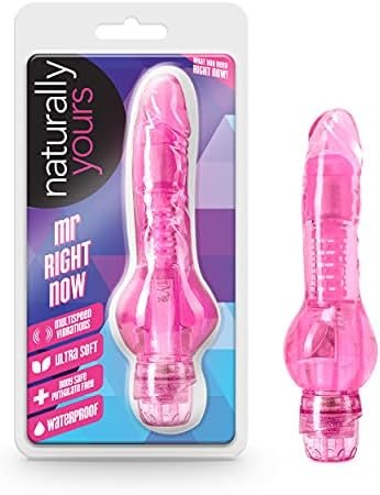 Blush Mr. Right Now - Petite 6.5 Inch Curved Vibrating Dildo - Strong Powerful Tunable Vibrations - Soft 1" Slim Shaft - Ipx7 Waterproof For Bath Time Play - Beginners Sex Toy For Women - Clear Pink