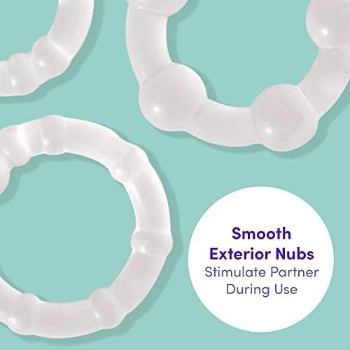 Lovehoney Triple Cock Ring Set - Stretchy Textured Penis Rings - Beginner Friendly & Waterproof - 3 Pack - Clear - Image 3