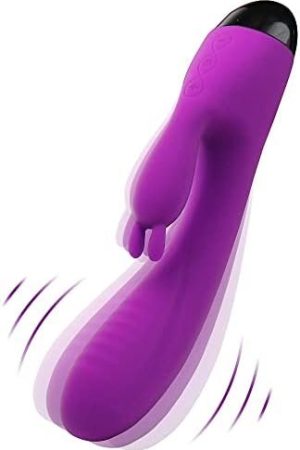 Rabbit G Spot Vibrator Sex Toys Beginner Dildo Vibrator 10 Powerful Vibrations Stimulator For Women G Spot, Purple, 7.87Inch, Waterproof