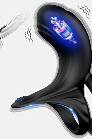 Vibrating Cock Ring, Fobono Silicone Penis Rings With 10 Intense Vibration Modes, Double Ring Mens Vibrator For Longer Harder Stronger Erection, Improve Sexual Performance, Adult Sex Toys & Games