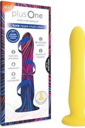 Plusone Luxe Ripple Multi Vibe โ Vibrating Massager, Vibrating Dildo, 7 Vibration Modes, Rechargeable, Waterproof, Suction Cup Base, Body Safe Silicone