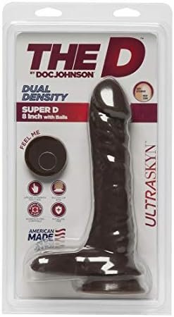 Doc Johnson The D - Super D 8 Inch - Ultraskyn - 8" Long And 2" Wide - Strong Suction Cup Base - O-Ring Harness Compatible Dildo - Chocolate - Image 2