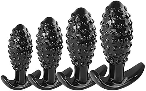 Black Anal Plug,Butt Plugs Training Set For Beginners Advanced Users,4 Piece Set