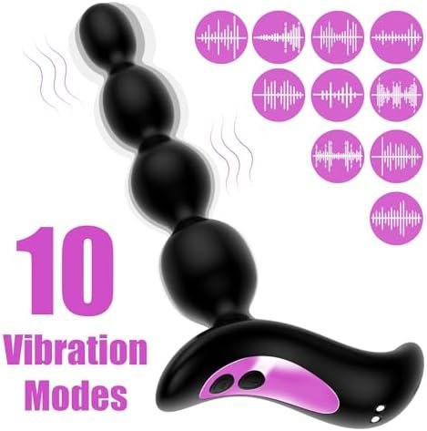 Shkanla Vibrating Anal Beads, Silicone Butt Plug With 10 Vibration Modes Graduated Design Anal Vibrator Prostate Massager Waterproof Adult Sex Toy For Men, Women And Couples - Image 3