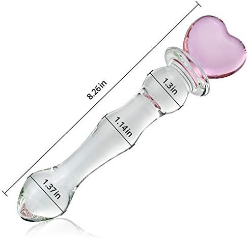 Glass Double-Ended Dildo G-Spot Stimulation Butt Plugs Anal Beads Pleasure Wand With Pink Heart Sex Factory - Image 3