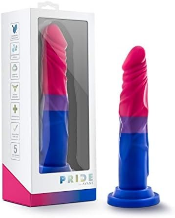 Blush Avant Pride P8 - Love Silicone Lgbt Multi Color 7.5 Inch Dildo Suction Cup Strap On Harness Compatible Sex Toy For Women Men Couples