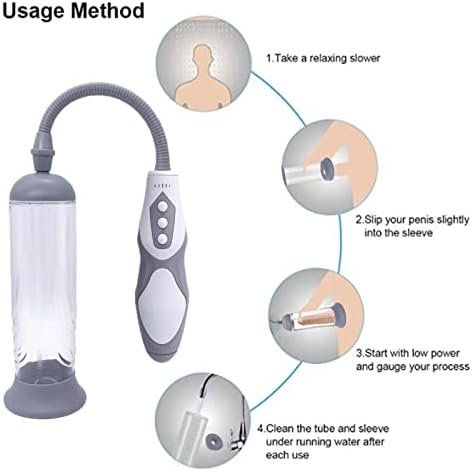 Electric Vacuum Penis Pump With Pocket Pussy, Rechargeable Erection Pump Device, Automatic Male Masturbator Penis Pumps For Men Enlargement Pump Sex Toys Pumps & Enlargers Grey - Image 3