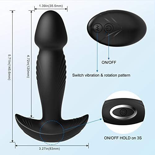 Vibrating Anal Butt Plug Vibrator, Adorime Powerful G-Spot Prostate Massager For Men Women - Image 3