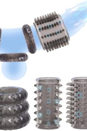 Penis Ring Cock Sleeve Penis Sleeve 5 Elastic Textures Cock Ring Set Sex Toys For Men Enhance Erection Extended Time Couple Sex Toys Men'S Sex Toys Adult Toy For Men